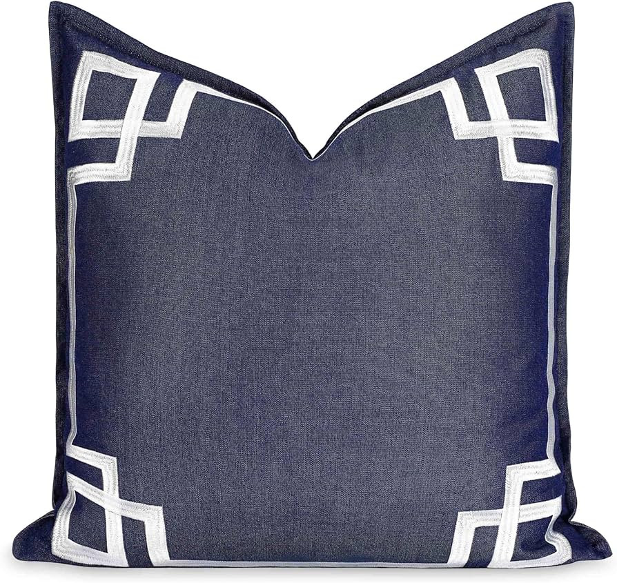 Hofdeco Premium Coastal Hampton Outdoor Performance Throw Pillow Cover Only, 20"x20" Water Repell... | Amazon (US)