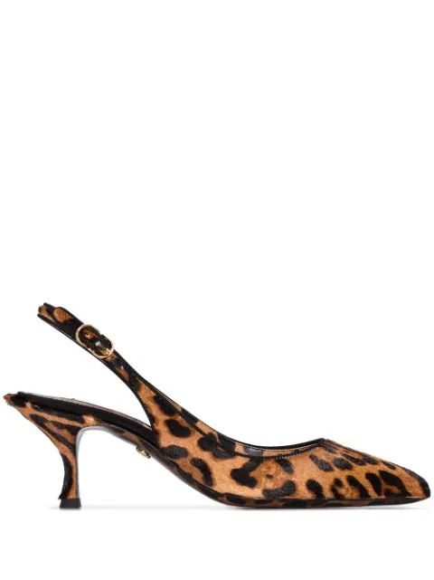 Dolce & Gabbana Leopard Print Slingback Pumps - Farfetch | Farfetch Global