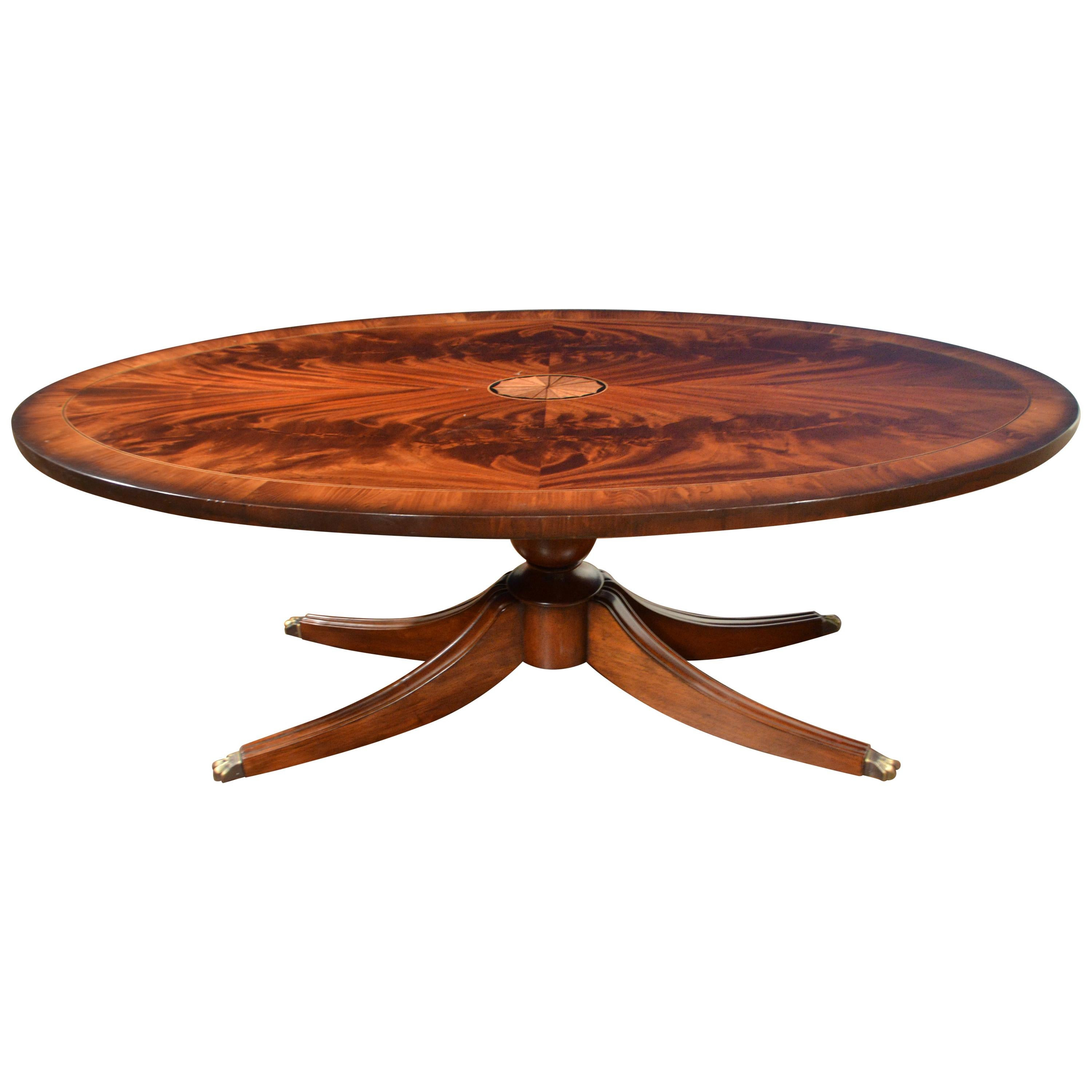 Oval Mahogany Georgian Style Coffee Table by Leighton Hall | 1stDibs