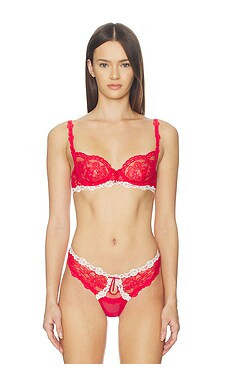 For Love & Lemons Fiona Lace Underwire Bra in Red from Revolve.com | Revolve Clothing (Global)