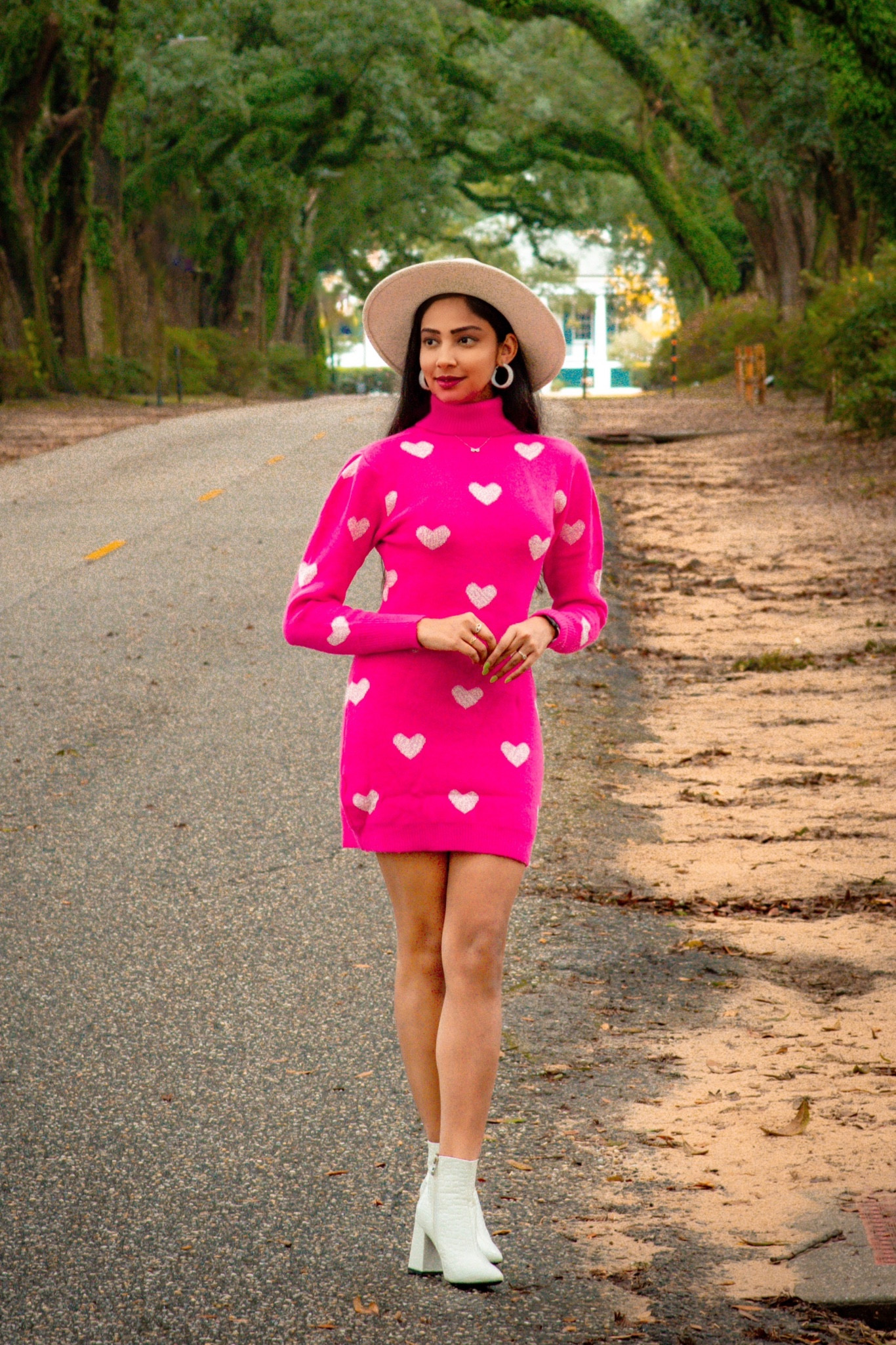 Some hearts and a little confetti 💕

Sweater dress, pink dress, heart prints, turtle neck, white booties, winter ootd, winter outfit, outfit inspiration, winter wear

#LTKSeasonal #LTKtravel #LTKstyletip