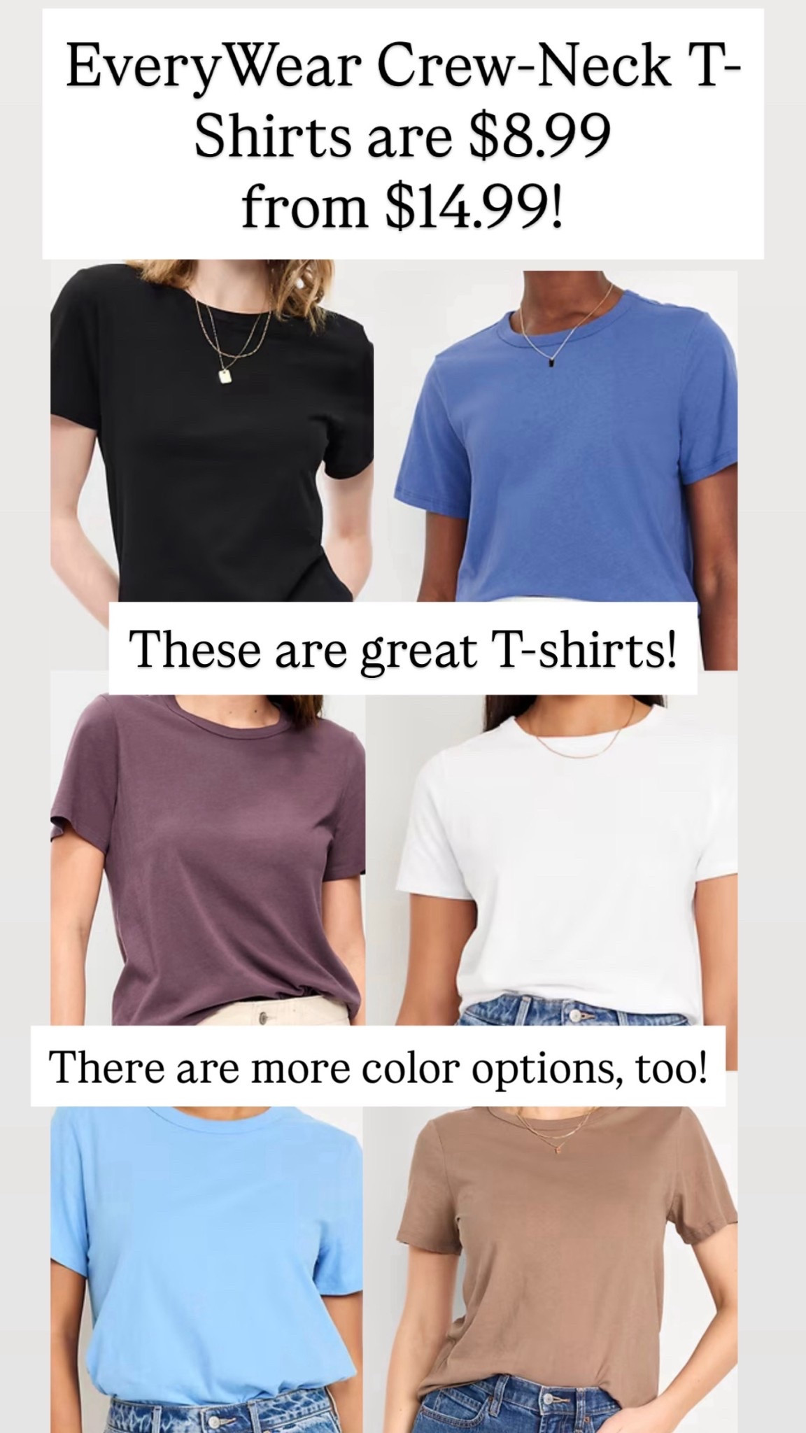 EveryWear Crew-Neck T-Shirts are $8.99 from $14.99

#LTKSaleAlert