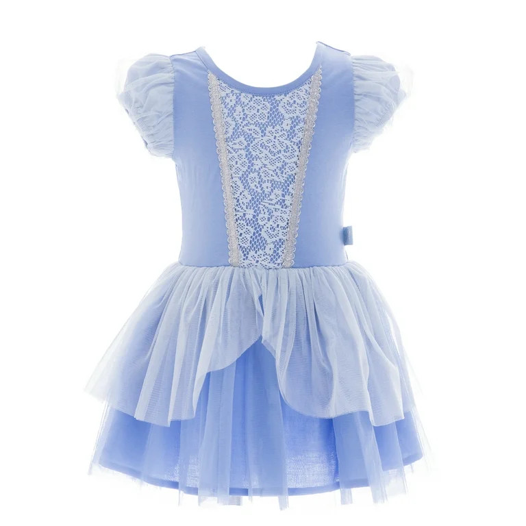 Disney Princess Toddler Girls Cinderella Cosplay Dress with Puff Sleeves, Sizes 12M-5T | Walmart (US)