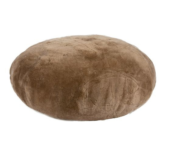 Bela Shortwool Sheepskin Round Pouf | Pottery Barn (US)