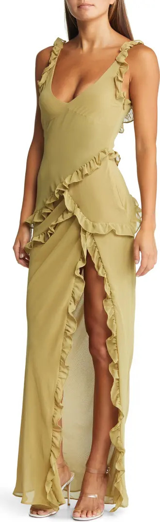 Pixie Ruffle Georgette Body-Con Cocktail Dress | Nordstrom