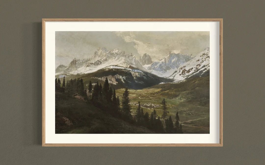 Rustic Mountain Painting  Vintage Mountain Art  Landscape - Etsy | Etsy (US)