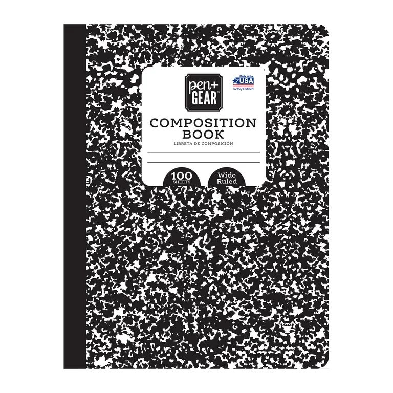 Pen + Gear Composition Book, Wide Ruled, 100 Pages, 9.75" x 7.5" | Walmart (US)