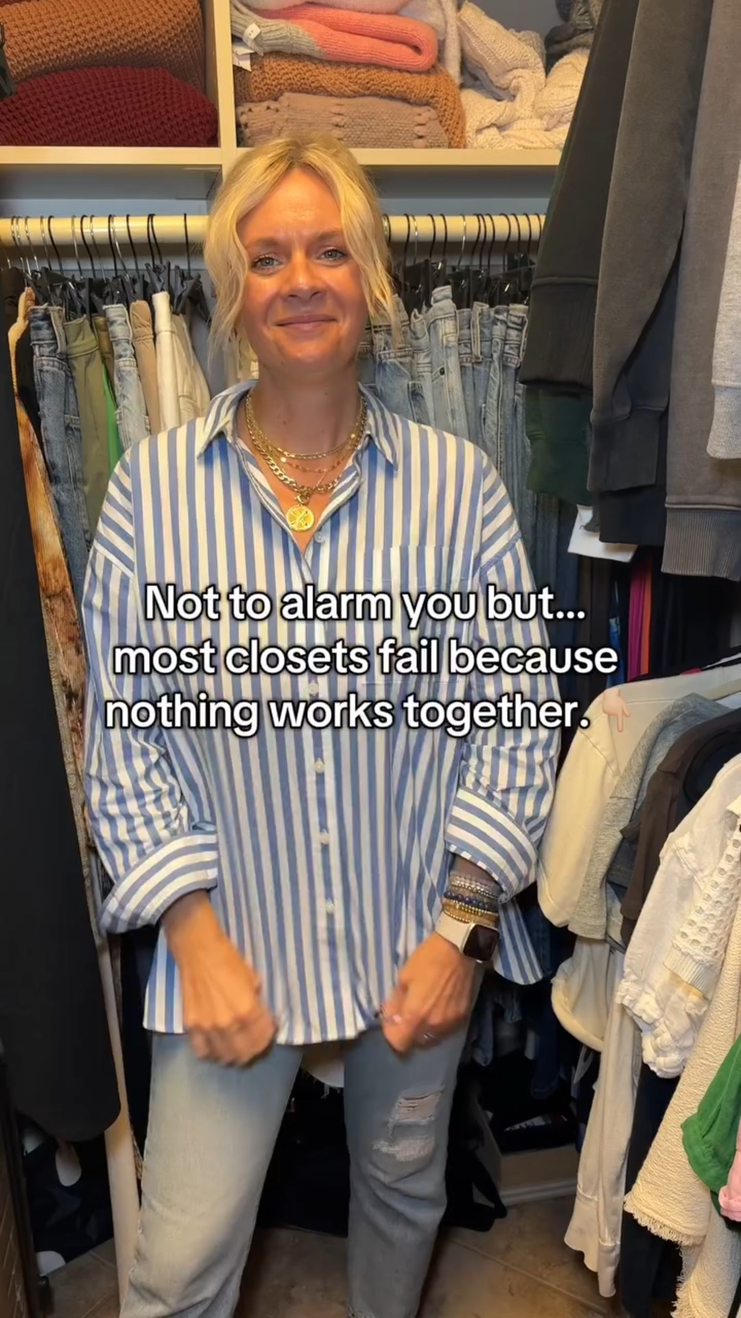 Not to alarm you… but most closets don’t fail because they’re missing pieces — they fail because nothing works together. 

Random tops. Isolated bottoms. Shoes that only match one outfit. When your wardrobe lacks cohesion, getting dressed feels confusing even when it’s full. 

What actually makes a closet work: 
✨ A clear color palette 
✨ Strong foundational pieces 
✨ Consistent fits and proportions 
✨ Items that can be styled multiple ways 

When your clothes work as a system, getting dressed stops feeling hard — and outfits start coming together naturally. 

If your closet feels full but frustrating, our team can help you rebuild it in a way that finally makes sense.✨
