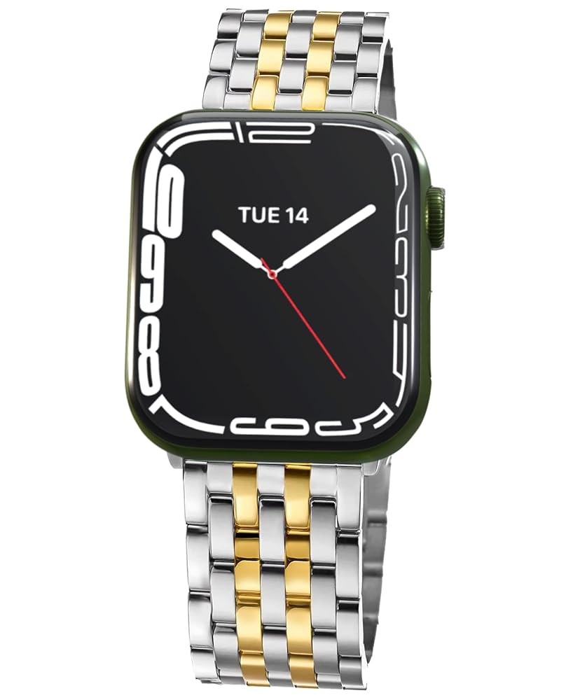 Seven-link Watch Bands for Apple Watch 10,Se,9,8,7,6,5,4,3,2,1 for Women, Dressy Stainless Steel ... | Amazon (US)