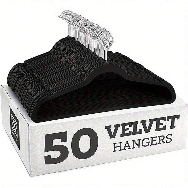 5pcs Velvet Magic Hangers, Wrinkle-Proof & Scratch-Resistant Stainless Steel Clothes Hangers, Suitable For Dorm And Home Storage, Wet And Dry Use, Plastic Material, Durable Non-Slip, Space-Saving, Fit For Home And Dorm, Home Storage Solution, Fashionable Hanger Design, Non-Slip Hangers | SHEIN