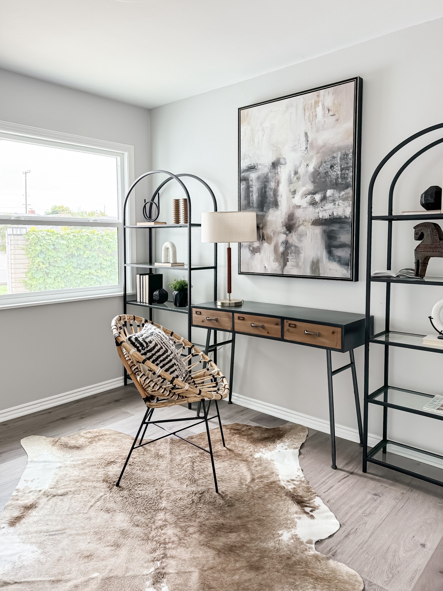 Curated Corners: A perfect blend of industrial metal, warm wood, and woven accents.

#LTKHome