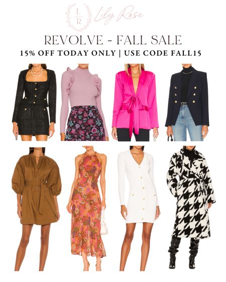 Revolve sale picks! 15% off sitewide with code FALL15 today ONLY! #revolvesale #fallstyle #falloutfitinspo #falllook #falldresses #eventstyle