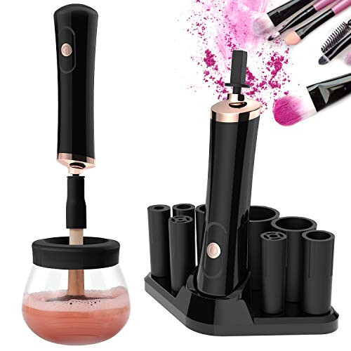 Senbowe Upgraded Makeup Brush Cleaner and Dryer Machine, Super-Fast Electric Brush Cleaner Machine with 8 Size Rubber Collars, Automatic Brush Cleaner Spinner Makeup Brush Tools | Amazon (US)
