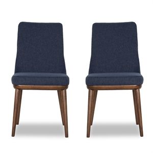 Pemberly Row Mid Century Modern Grayson Blue Dining Chair (Set of 2) | Cymax