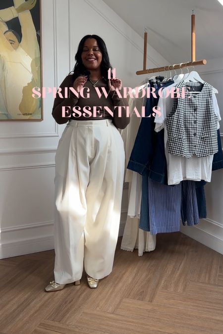 My 11 spring wardrobe essentials 🌷 

A lot of the pieces are old or sold out so but linking as much as I can plus alternatives 🩷

Items in order of appearance:

T shirt ~ Anine bing (size M)
Stripe trousers ~ Frankie Shop (size L)
Grey blazer ~ Raey via Matches (size UK14) 
Denim jacket ~ Ganni (size XL)
Blue jeans ~ Abercrombie (size 32)
Thin knit top ~ Agolde (size L)
Trench coat ~ Sezane (size UK16)
Light blazer ~ Raey via Matches (size UK14)
Light tailored trousers ~ Raey via matches (size UK14)
Check waistcoat ~ Aligne (size UK14)
White skirt ~ Weekday (old - size M)
White dress ~ Doen (size M)


#LTKeurope #LTKspring #LTKmidsize