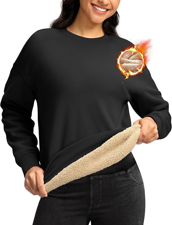 G Gradual Sherpa Sweatshirt for Women Fleece Sweatshirts Crewneck Pullover Warm Sweaters for Wint... | Amazon (US)