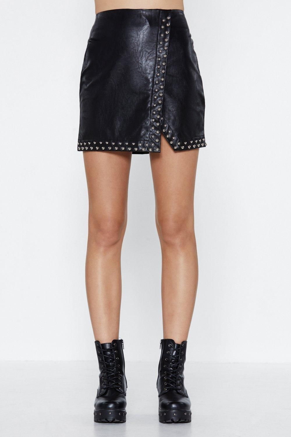 Stud the Test Of Time Faux Leather Skirt | NastyGal (US & CA)