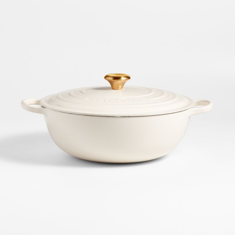 Le Creuset Signature 7.5-Qt. Cream Enameled Cast Iron Chef Oven + Reviews | Crate & Barrel | Crate & Barrel