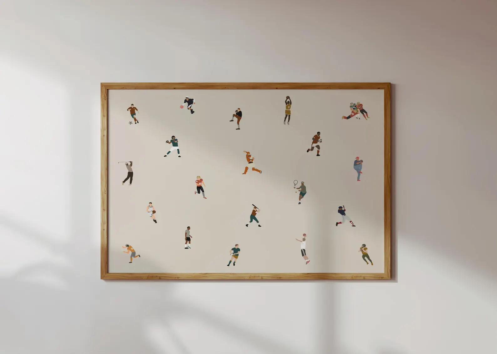 Tiny Male Sports Players Print | Retro Minimalist People Art Gift for Baseball Dad Grandpa Horizo... | Etsy (US)