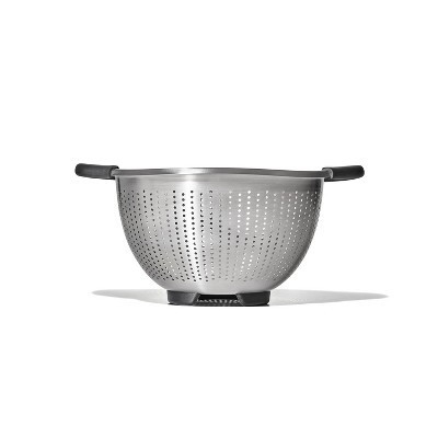 OXO 3Qt Stainless Steel Colander: Dishwasher-Safe Pasta Strainer, Light Silver, 9.6" Width, 3Qt Capacity | Target
