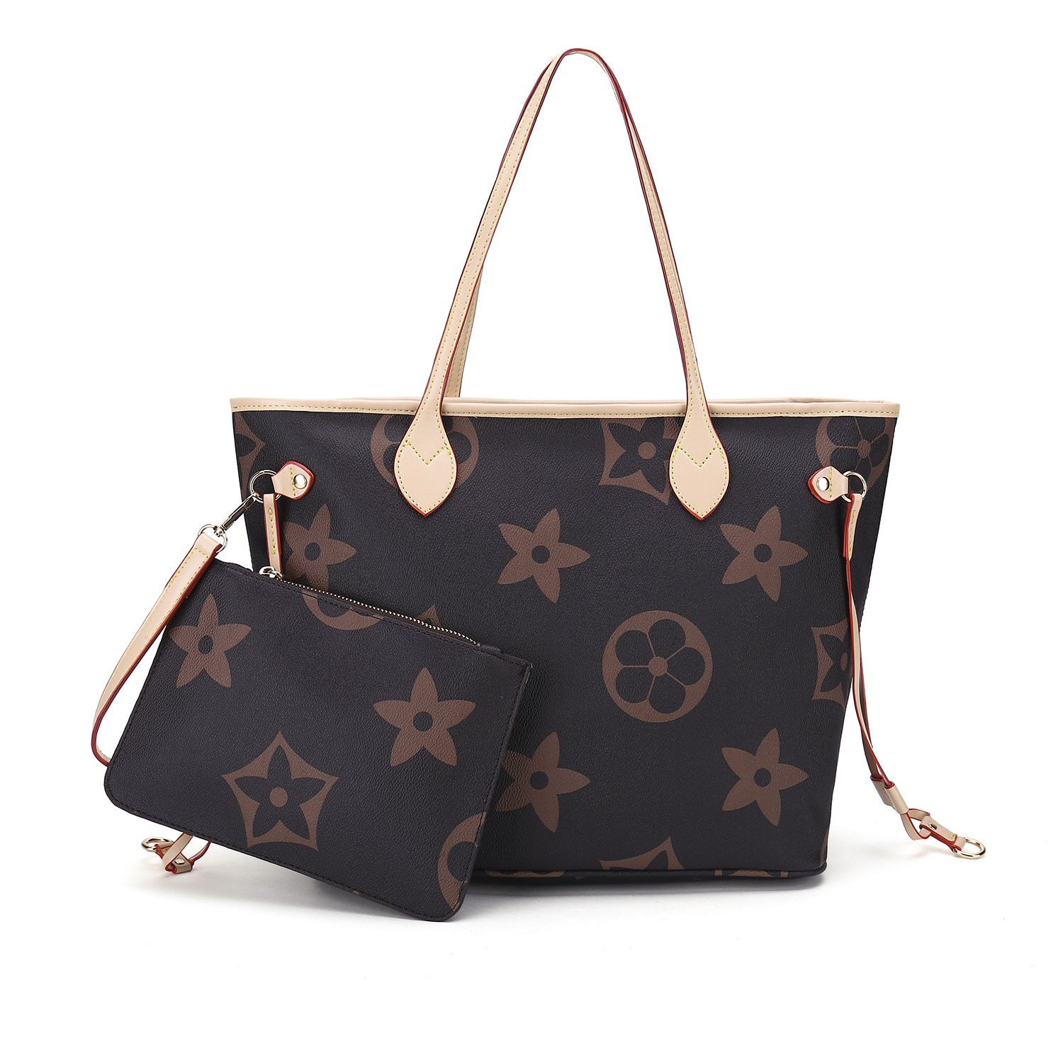 RICHPORTS Checkered Tote Shoulder Bag with inner pouch - PU Vegan Leather | Walmart (US)