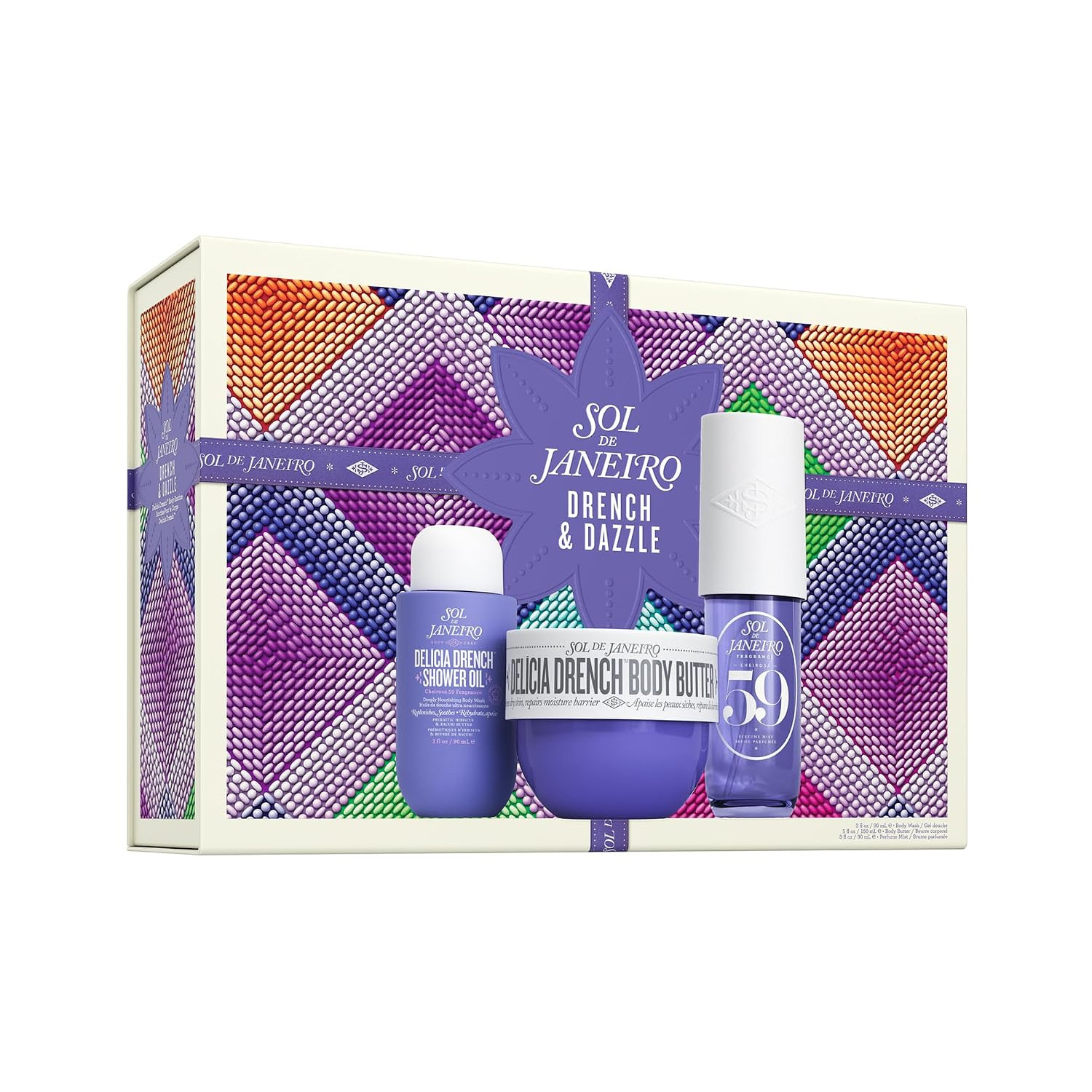 Sol de Janeiro Delicia Drench Vanilla Moisturizing Body Routine Gift Set for Women | Includes Delicia Drench Body Butter, Shower Oil, and Cheirosa 59 Perfume Mist | Amazon (US)