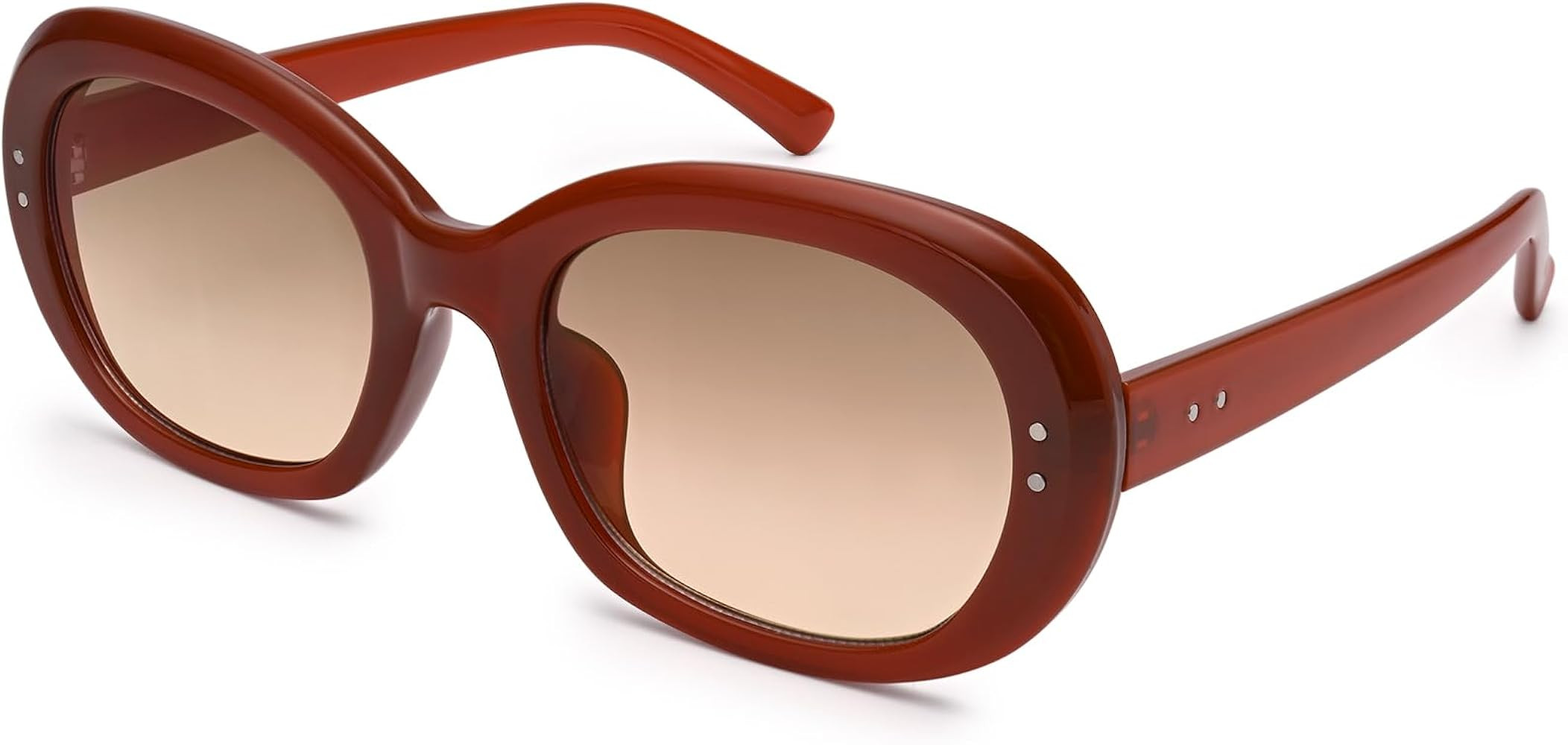 Dollger Retro Oval Sunglasses for Women Trendy Fashion 90s Style Vintage Shades Men | Amazon (US)