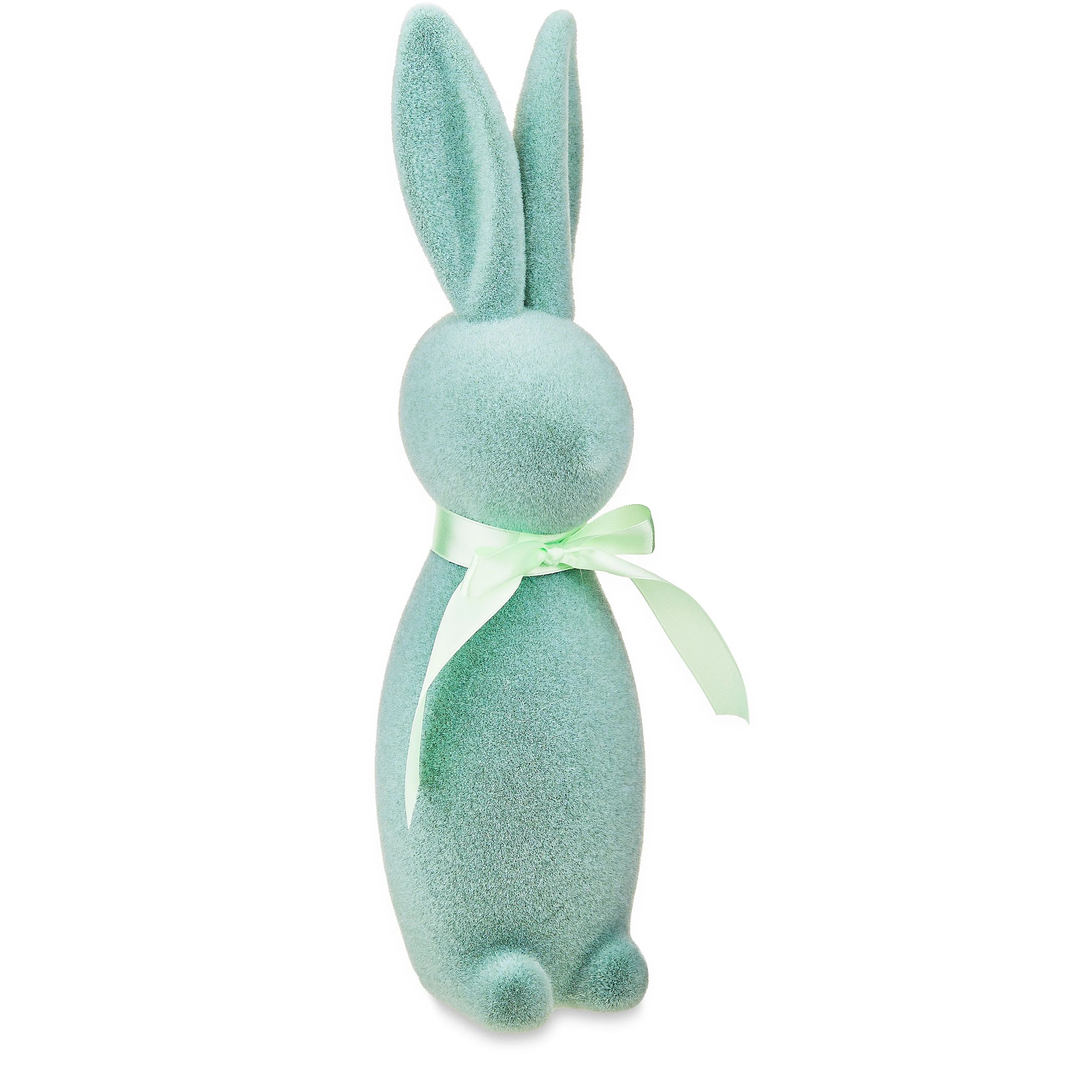 Easter Flocked Bunny Decor, Mint, 16 Inch, by Way To Celebrate - Walmart.com | Walmart (US)