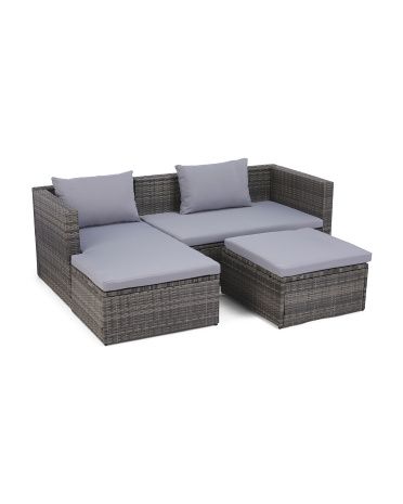 Outdoor Couch And  Ottoman Set With Cushions | TJ Maxx