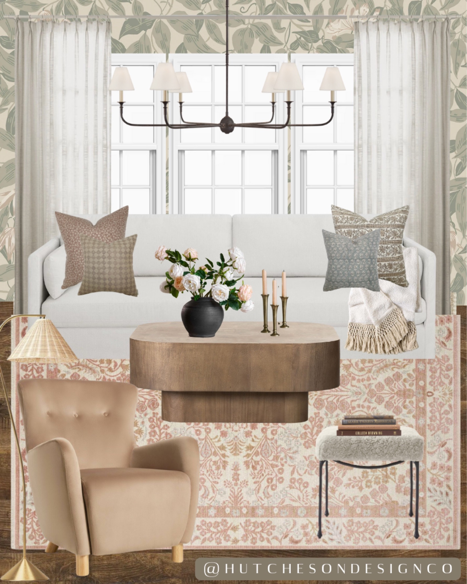 Transitional living room, spring home, pillow combos, blush, lulu and ga, wallpaper, magnolia home, Joanna Gaines, woven pendant lighting, floor lamp, rugs, rifle paper co., throw blanket, affordable curtains, coffee table, rounded edge coffee table, valentines looks, coffee table decor, pottery barn books, decor, spring flowers, vases, ottomans, target finds, accent chairs, looks for less, save or splurge, splurge worthy finds, candles, candle sticks, Home decor.

#LTKfindsunder100 #LTKhome