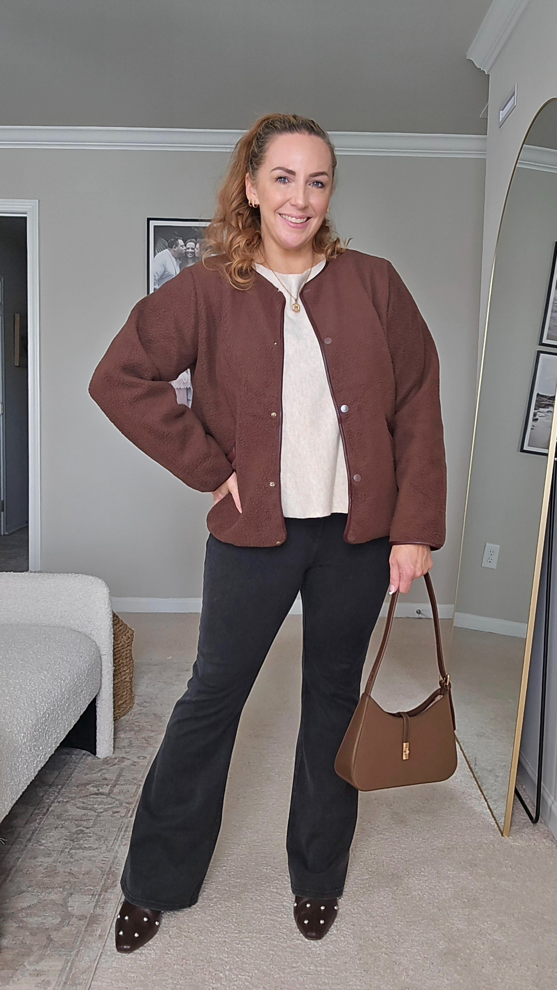 The coziest layering piece 🤎This fuzzy brown sherpa jacket is an easy throw-on with pockets, button-down front, and so many ways to style it. It also comes in three versatile colors.#LTKfinds #AmazonStyle,

#LTKSeasonal #LTKMidsize #LTKFindsUnder50