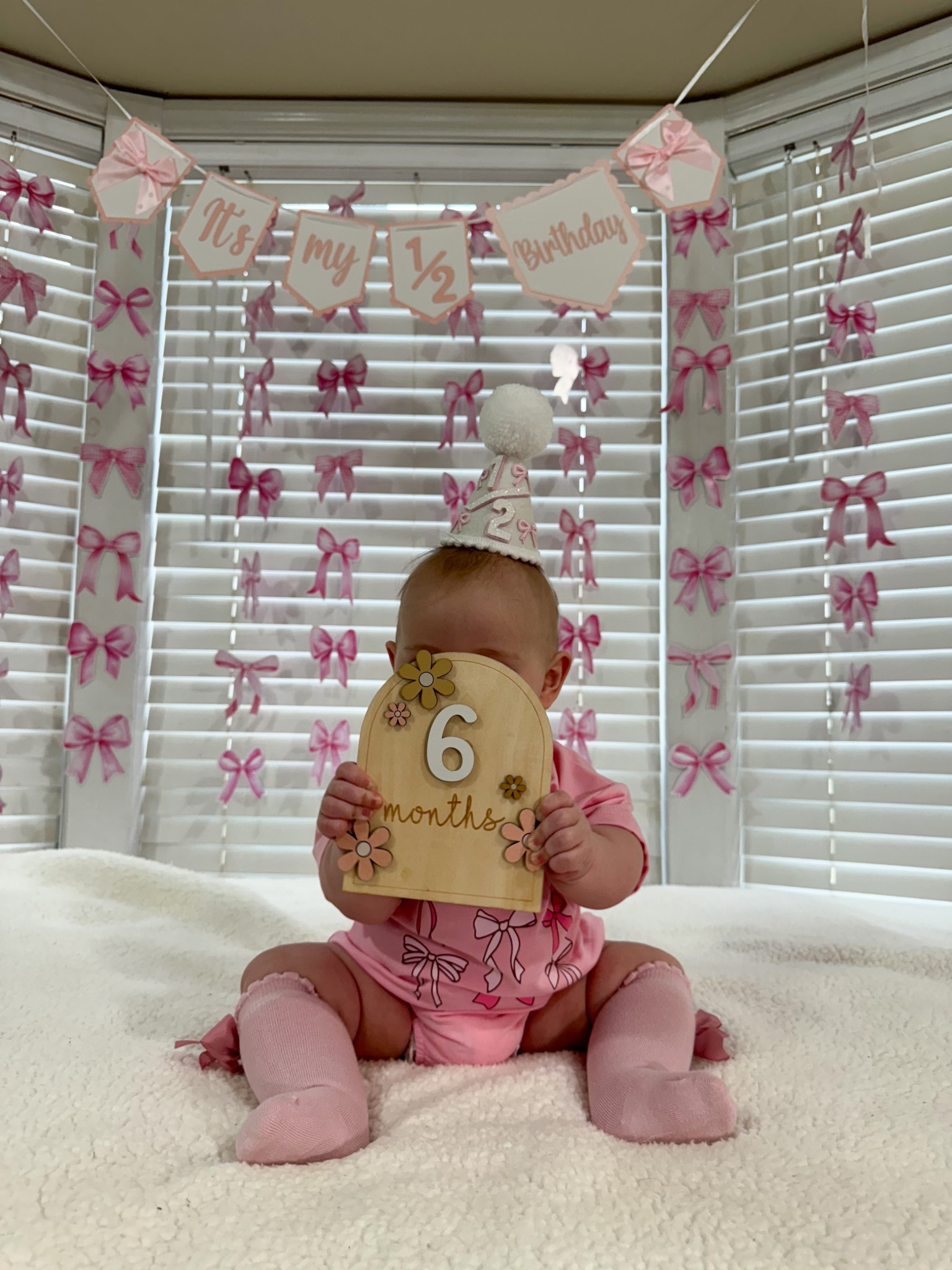 6 month half birthday baby photoshoot! Baby pink bows photos 

#LTKFamily #LTKBaby #LTKKids