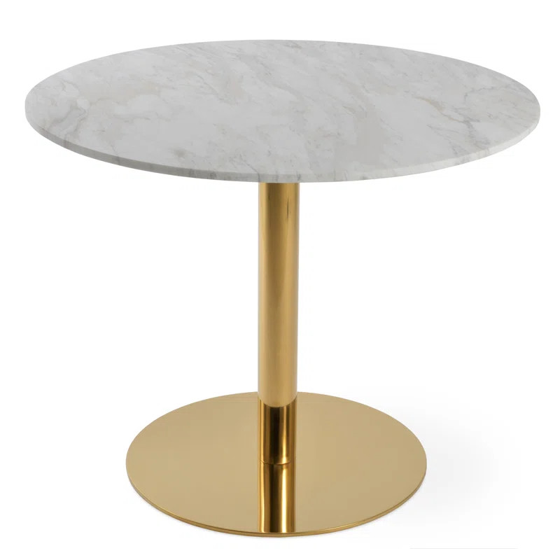Tango White Carrera Marble Dining Table | Wayfair North America