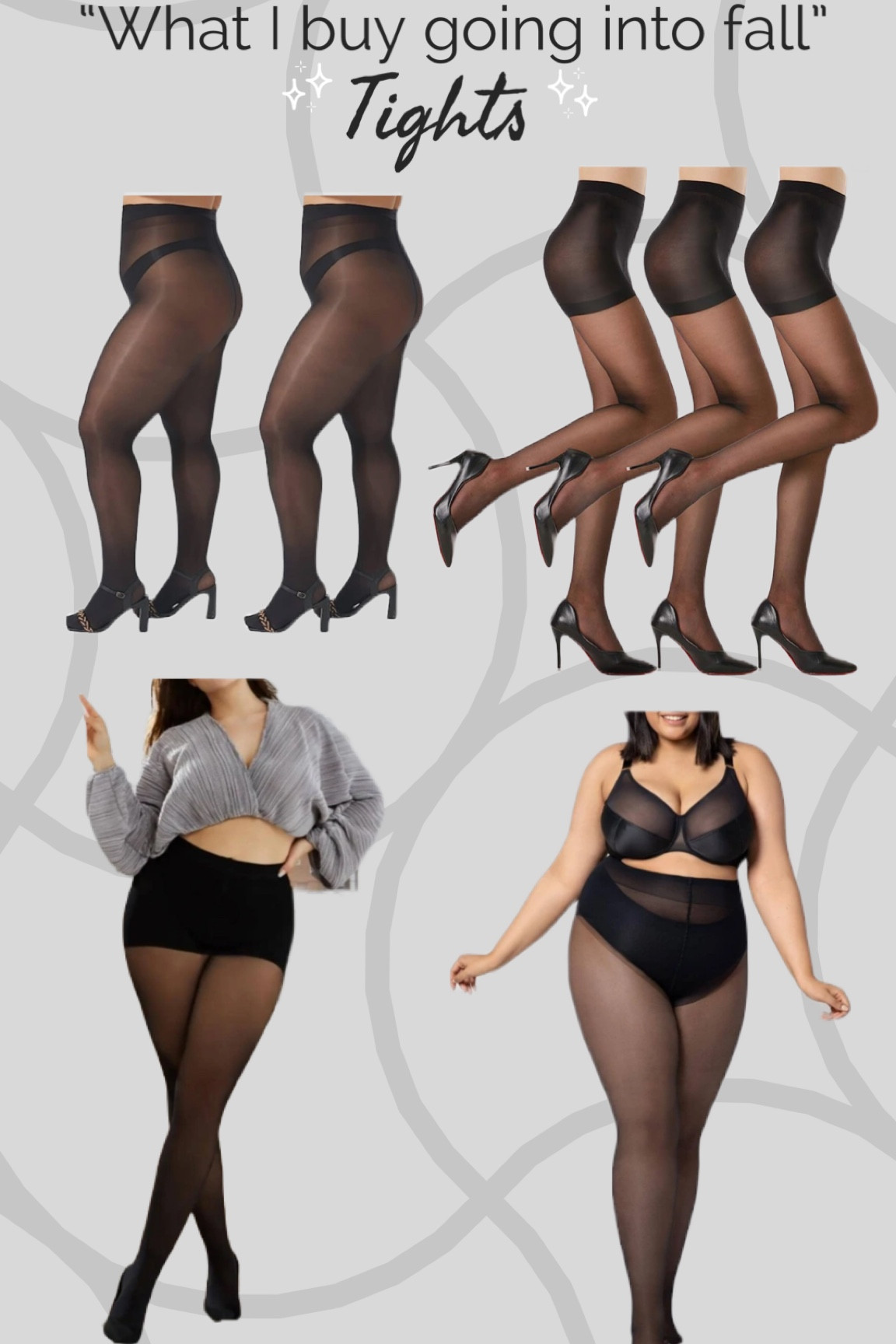 some plus size tights I found! I typically wear sheertex or snag tights but those are not linkable on here🖤