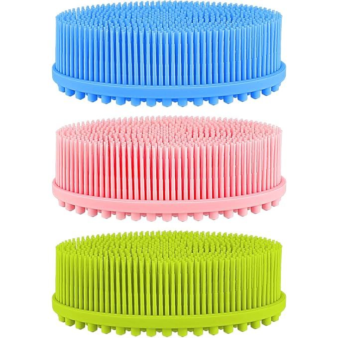 3 Pieces Exfoliating Silicone Body Scrubber Body Silicone Scrubber Brush Silicone Body Wash Scrub... | Amazon (US)