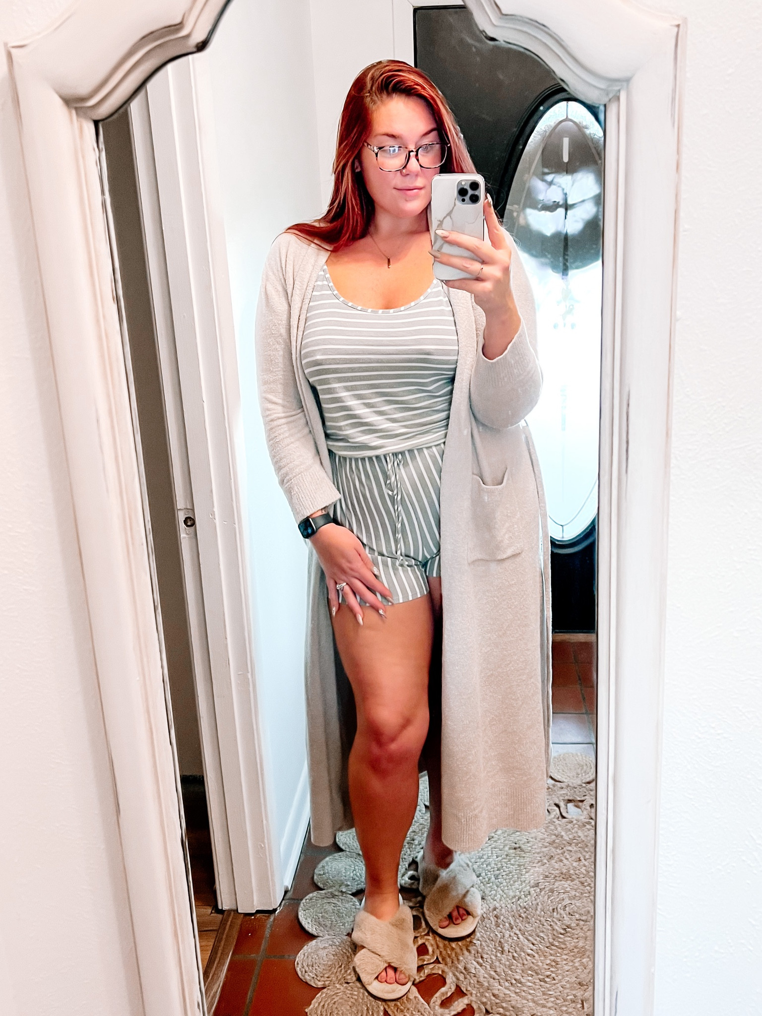 I bought this robe for a Halloween costume and loved it so much that it’s become a comfy staple. I even gifted my mom one for Christmas, because it’s THAT amazing! Soft, stretchy rompers are also a go-to for me when lounging around the house. I’m wearing pjs, but I feel like I’ve put in my effort than I actually have 😂 

Wearing…
XL in all 

#LTKGiftGuide 

#LTKstyletip #LTKcurves
