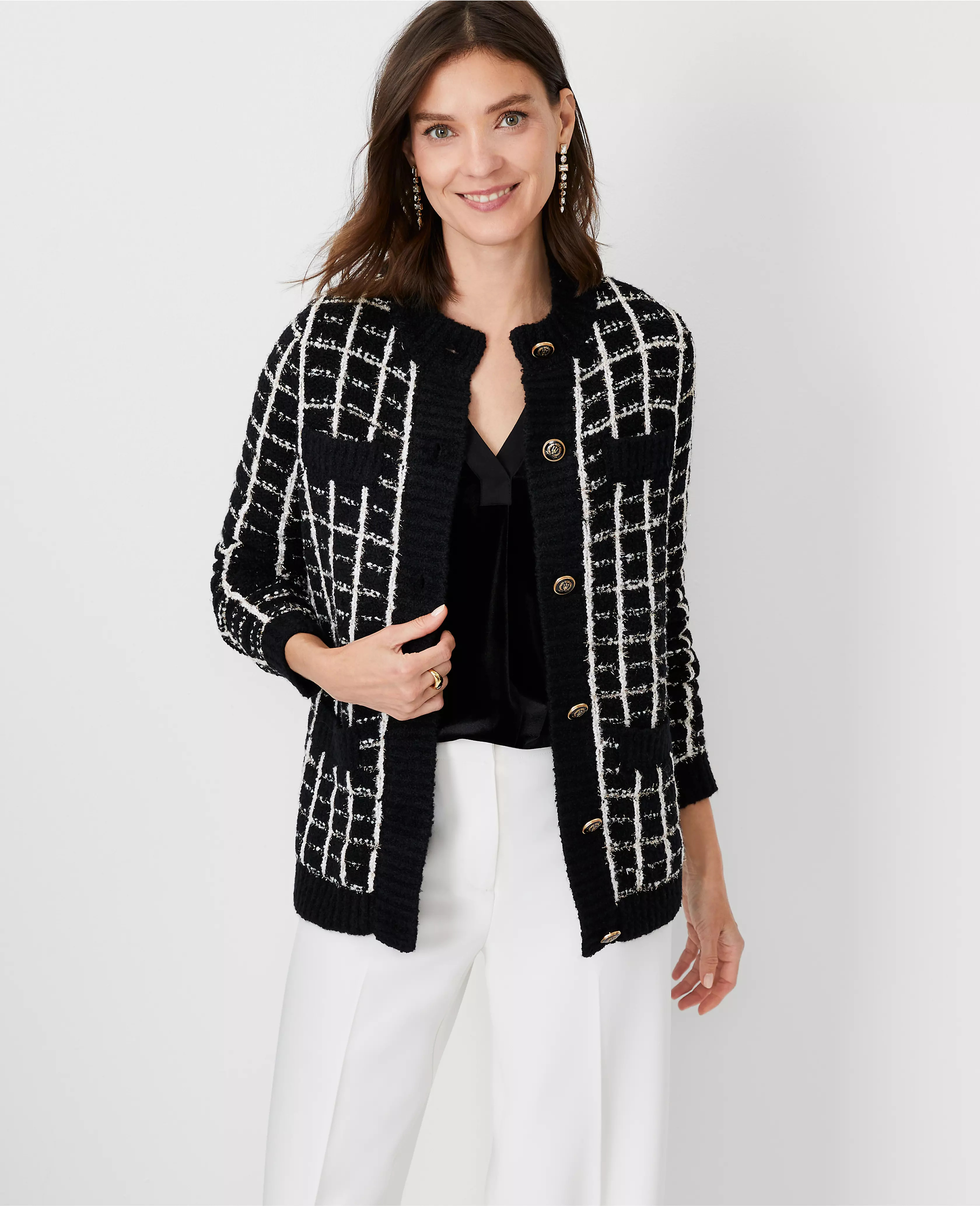 Shimmer Plaid Lady Jacket | Ann Taylor (US)