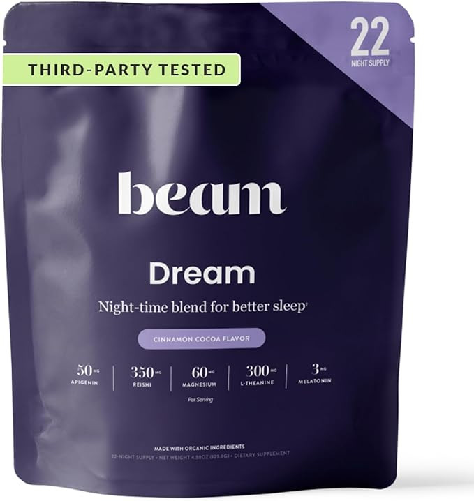 Beam Dream Sleep Powder, L-Theanine, Apigenin, Reishi and Magnesium, Third Party Tested Natural S... | Amazon (US)