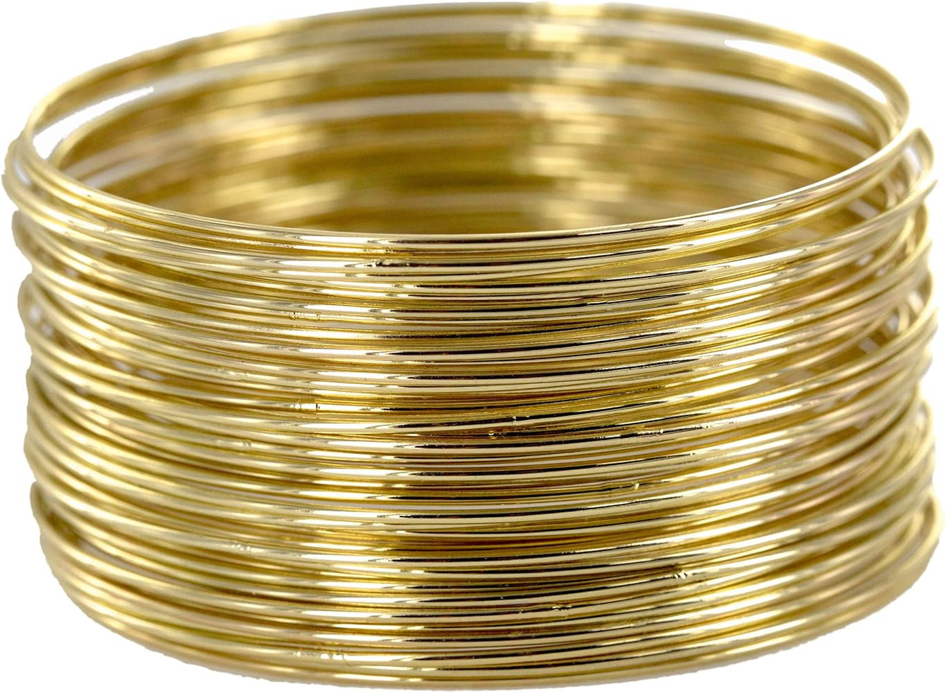14K Gold or Rhodium Plated Plus Size Plated Bracelet Bangle - Set of 44 | Amazon (US)