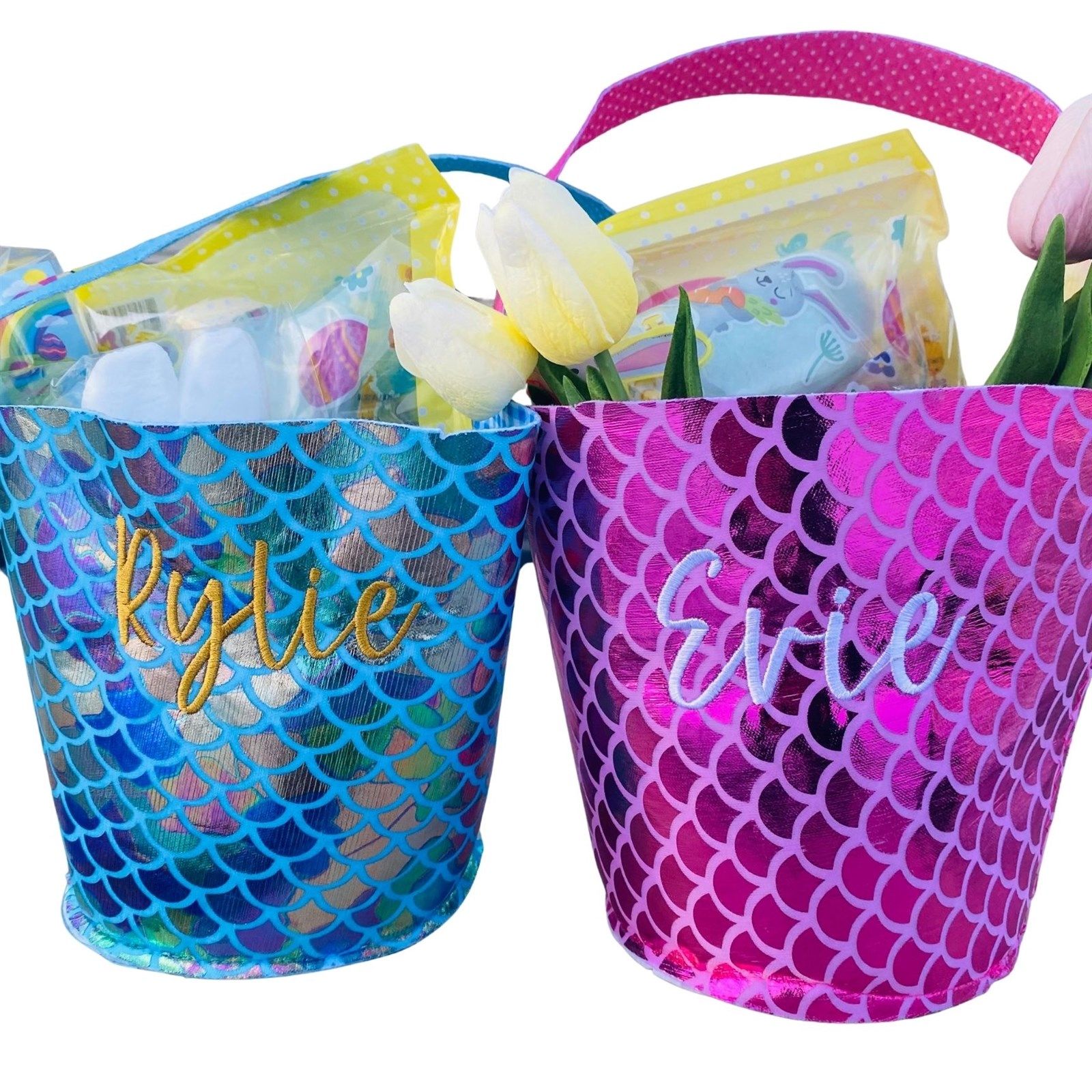 Mermaid Custom Embroidered Easter Baskets | Jane