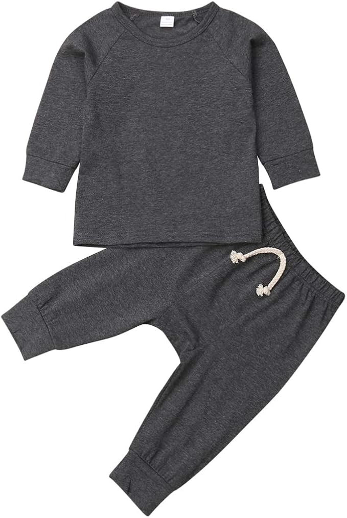 Baby Unisex Pajamas, Top with Pants Set 2 Piece Outfit, Organic Cotton Clothing Set for Infant Ba... | Amazon (US)