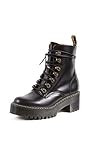 Dr. Martens Shoes Leona Boot, Black Vintage Smooth, 5 UK, Women's 7 US | Amazon (US)