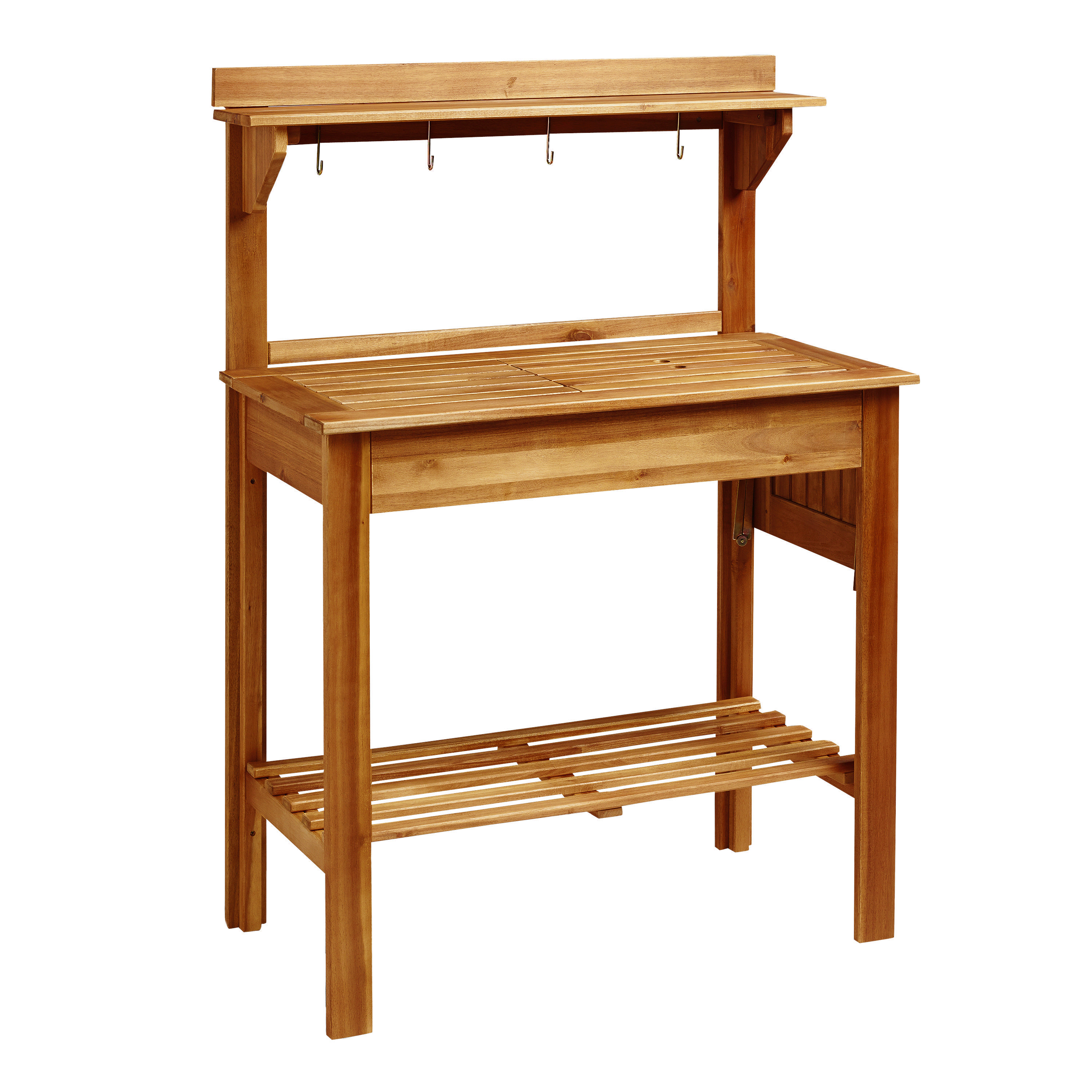 Natural Wood Outdoor Potting Bench | World Market