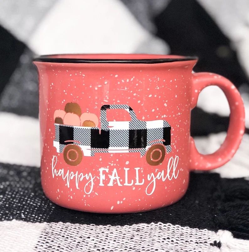 Happy Fall Y'all Campfire Mug//Coffee Mug//Pumpkin Mug//Fall Mug//Holiday Mug//Pumpkin Spice | Etsy (US)