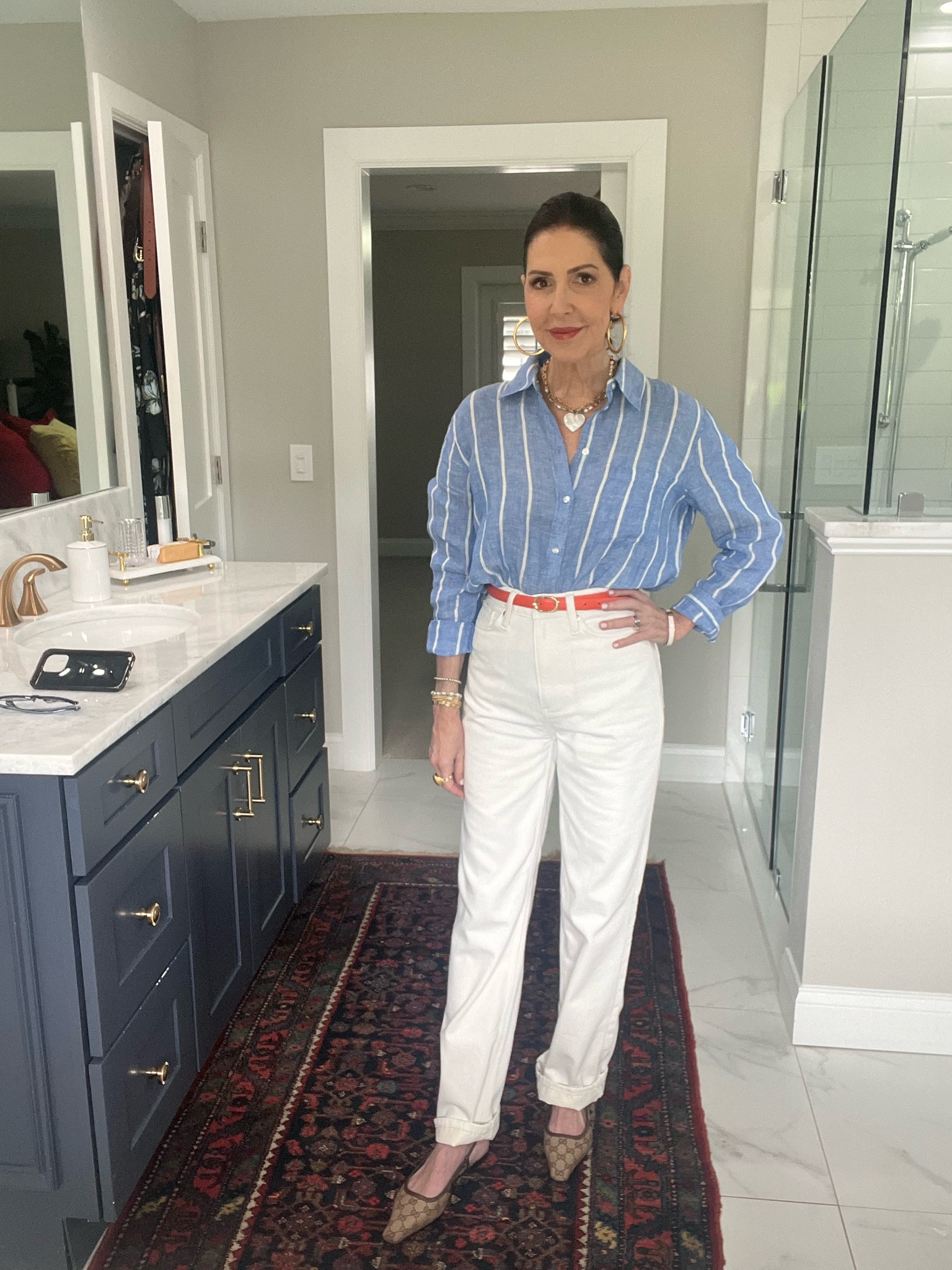 Sharing this chic look that is so affordable and perfect for spring and summer. 

H&M spring new arrivals, h&m spring outfit, linen stripe shirt outfit, Gucci flats

#LTKShoeCrush #LTKOver40 #LTKStyleTip