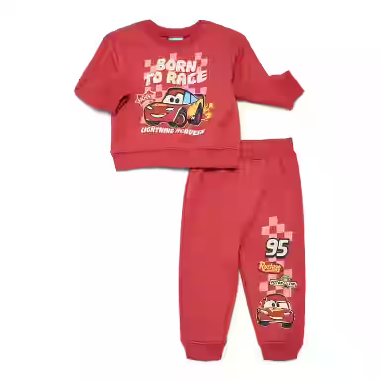 Disney Cars Baby Boys or Girls Fleece Crewneck Top and Pants Set, Sizes 0M-24M | Walmart (US)