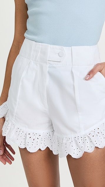 Tailored Shorts with Eyelet Hem | Shopbop