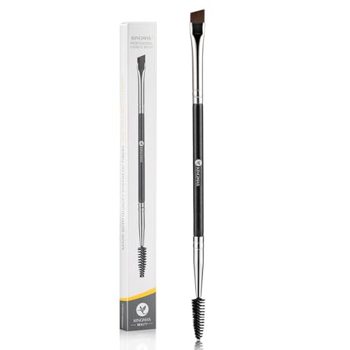 KINGMAS Eyebrow Brush Spoolie Professional Duo Angled Eye Brow Brush for Lining and Shaping Brows or Lashes (Black) | Amazon (US)