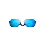 Maui Jim Sunglasses | Kumu B724-02 | Gloss Black Rimless Frame, Polarized Blue Hawaii Lenses, with P | Amazon (US)