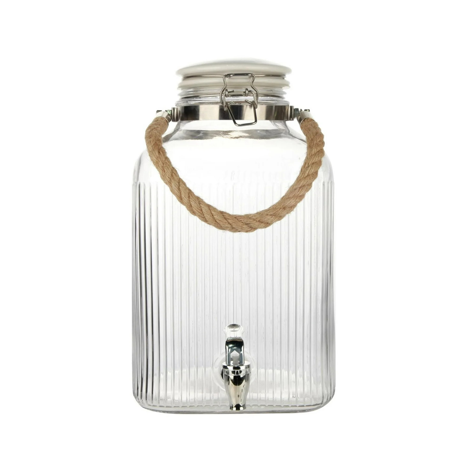 Hometrends Clear  Ribbed  Glass  Beverage Dispenser, 2 galllon,1 piece | Walmart (CA)